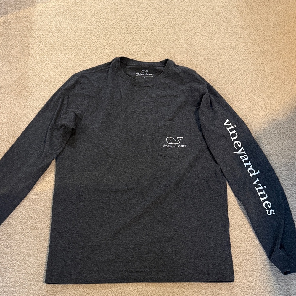 Vineyard Vines Men's Charcoal Long Sleeve Tee